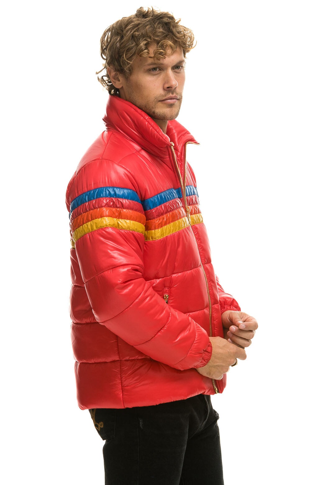4 STRIPE LUXE TRAVELER JACKET - GLOSSY CHERRY - Image 2