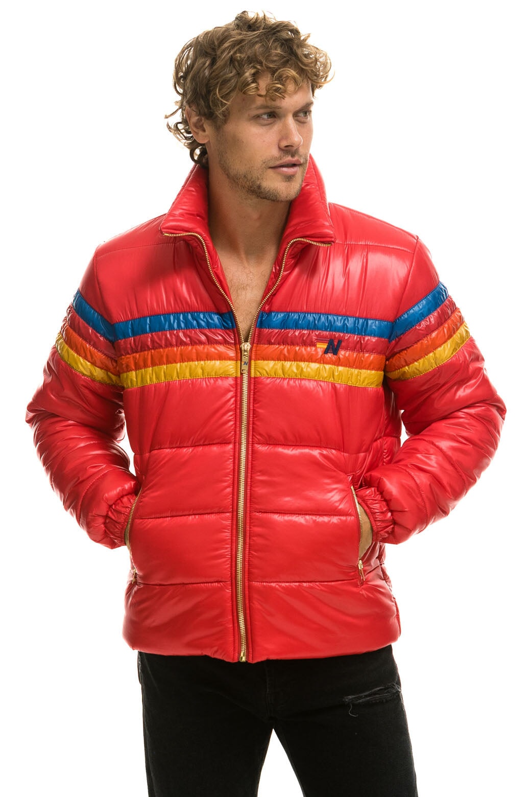 4 STRIPE LUXE TRAVELER JACKET - GLOSSY CHERRY - Image 5