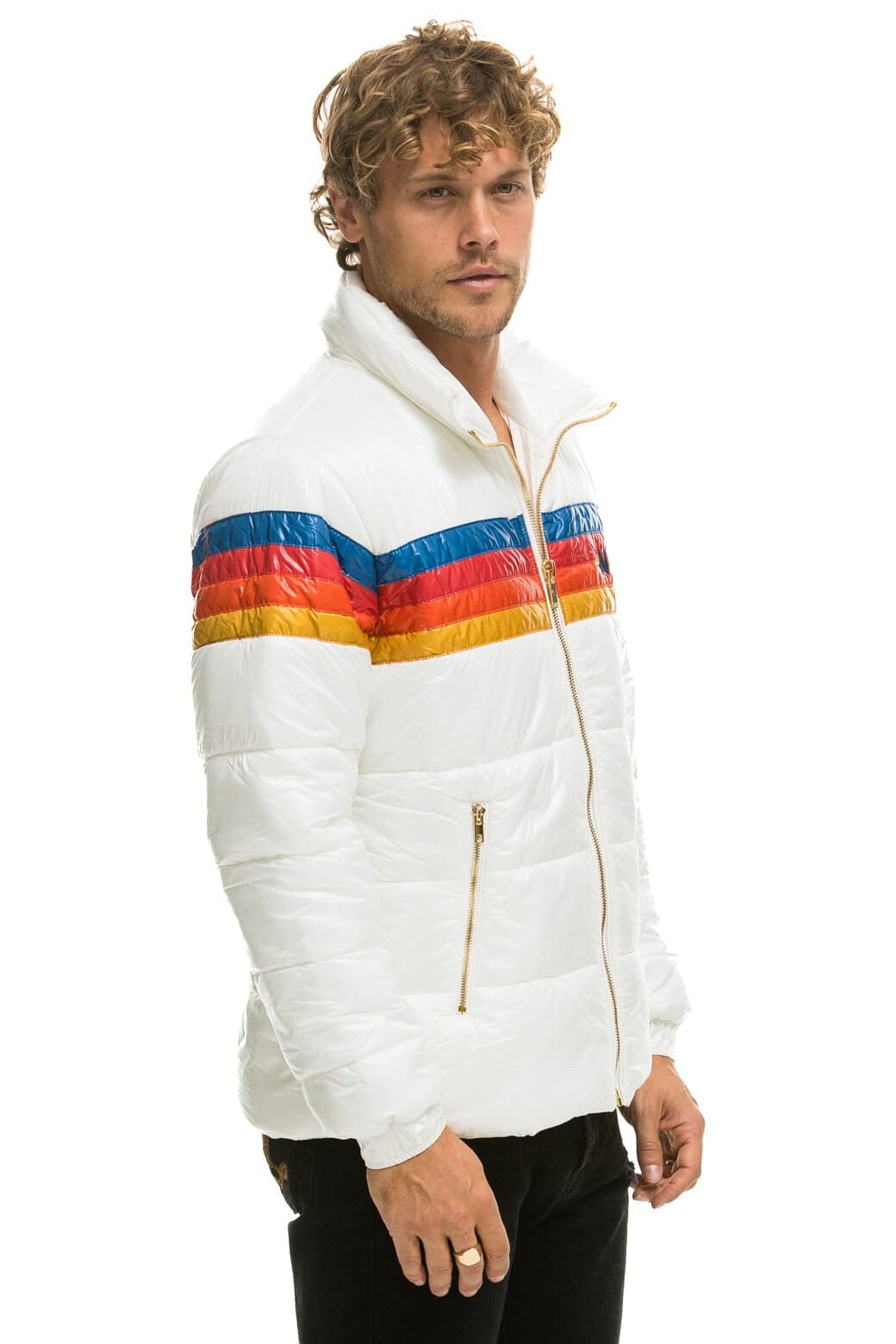 4 STRIPE LUXE TRAVELER JACKET - GLOSSY WHITE - Image 2