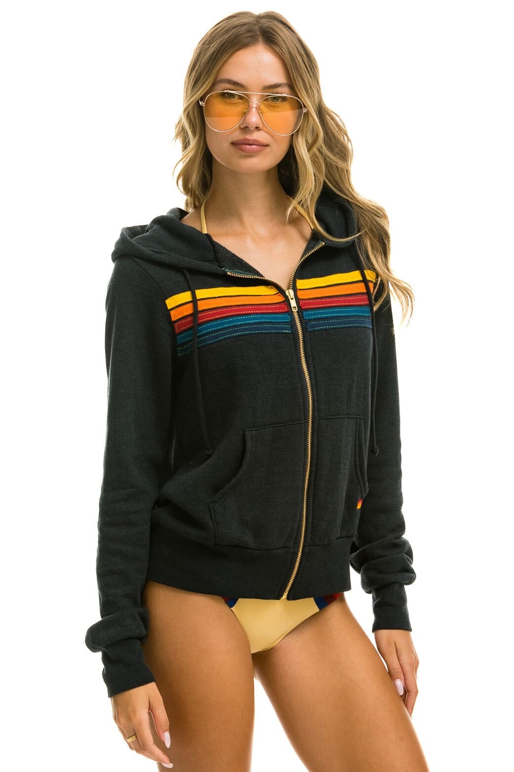 5 STRIPE HOODIE - CHARCOAL - Image 7