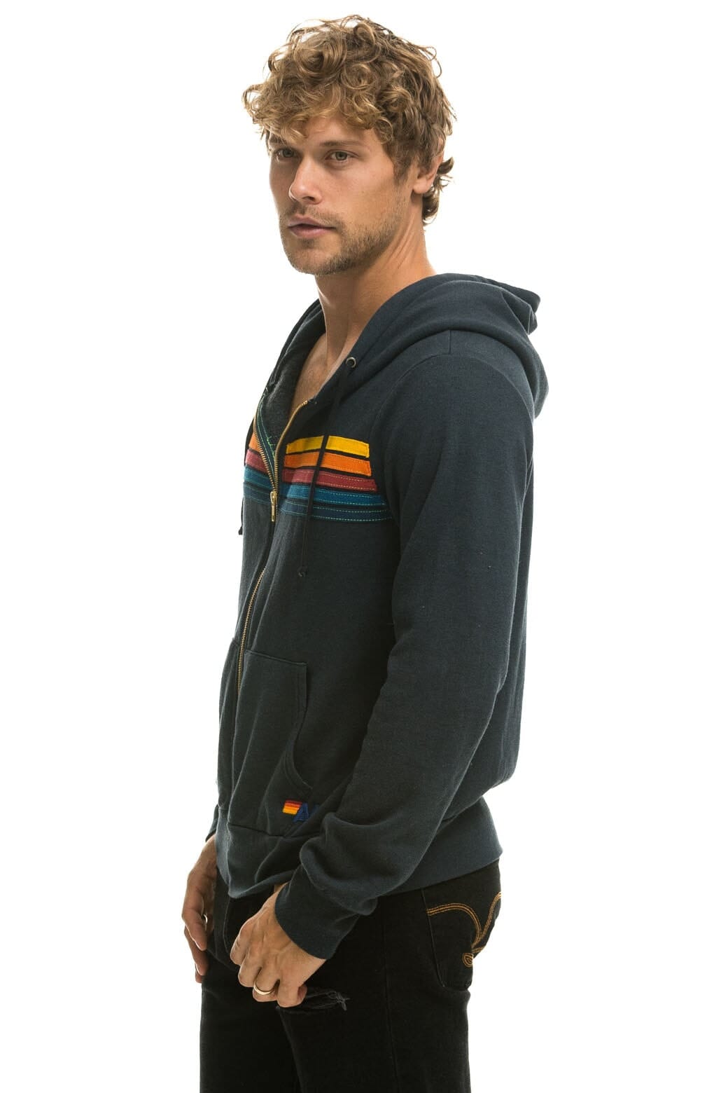 5 STRIPE HOODIE - CHARCOAL - Image 6