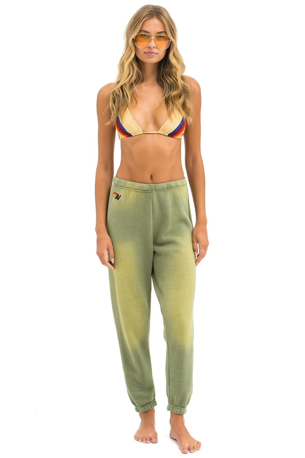 5 STRIPE SWEATPANTS - FADED ARMY - Image 2