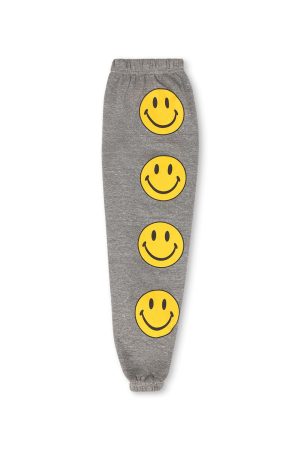 KID'S SMILEY 2 SWEATPANTS - HEATHER GREY