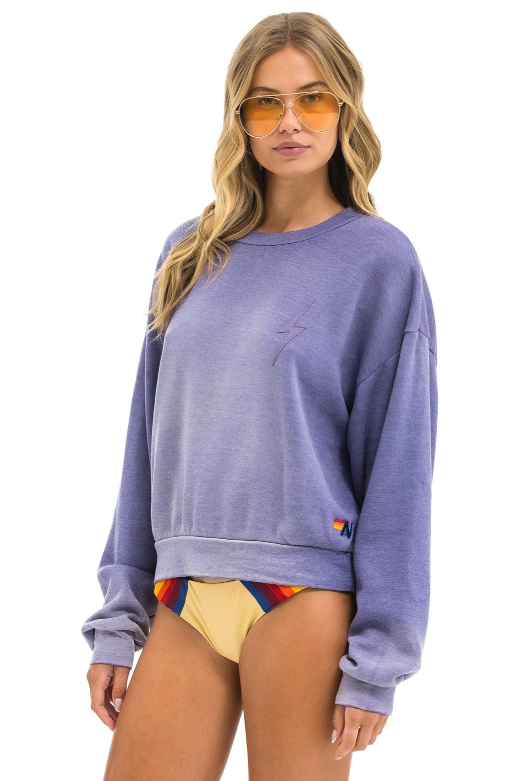 BOLT STITCH 2 RELAXED CREW SWEATSHIRT - FADED GRAPE - Image 5