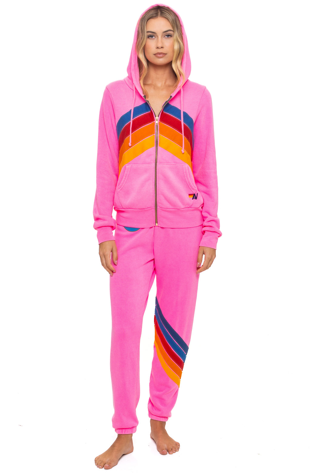 ALL SEASONS CIRCLE CHEVRON SWEATPANTS - NEON PINK - Image 4
