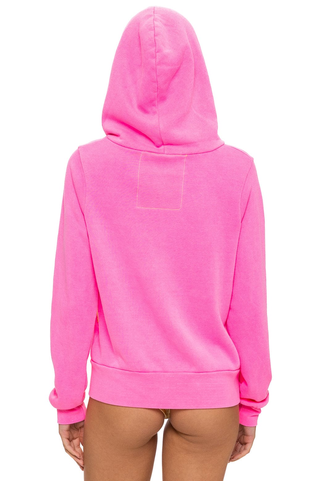 MOUNTAIN STITCH CHEVRON 4 ZIP HOODIE - NEON PINK - Image 6