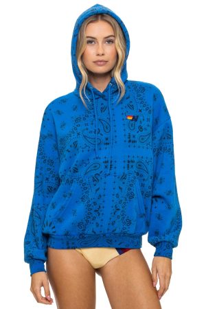 BANDANA RELAXED PULLOVER HOODIE - ADVENTURE BLUE