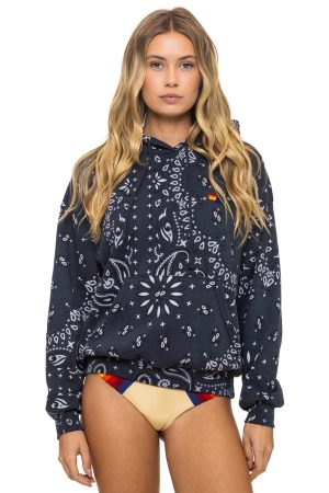 BANDANA RELAXED PULLOVER HOODIE - CHARCOAL
