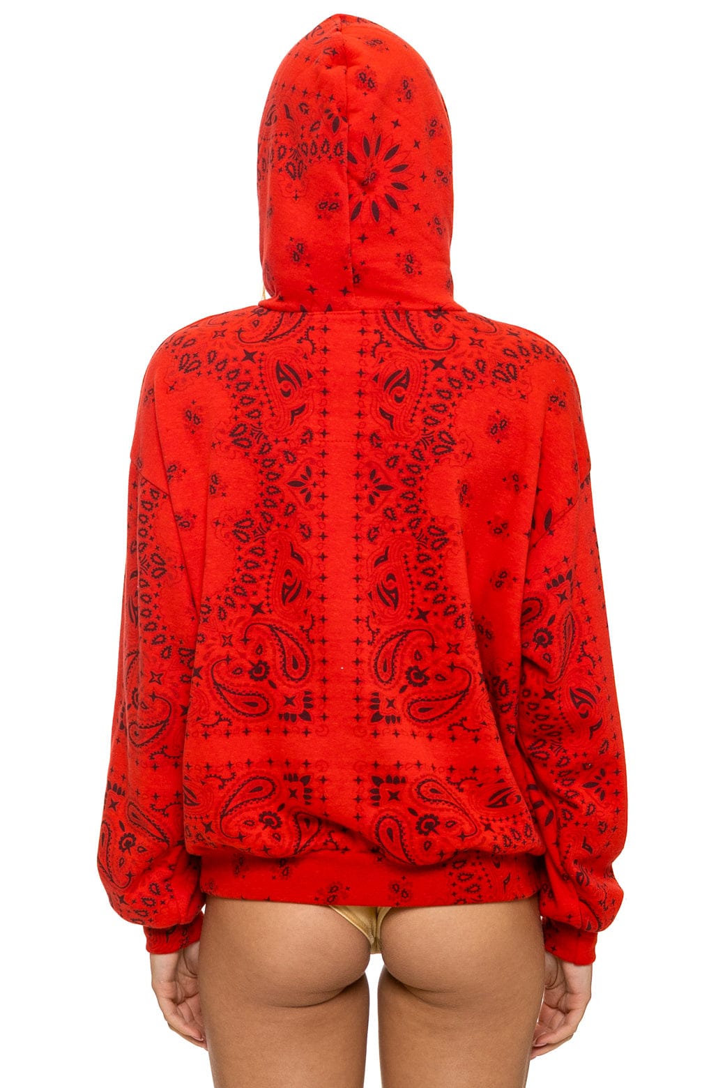 BANDANA RELAXED PULLOVER HOODIE - RED - Image 9