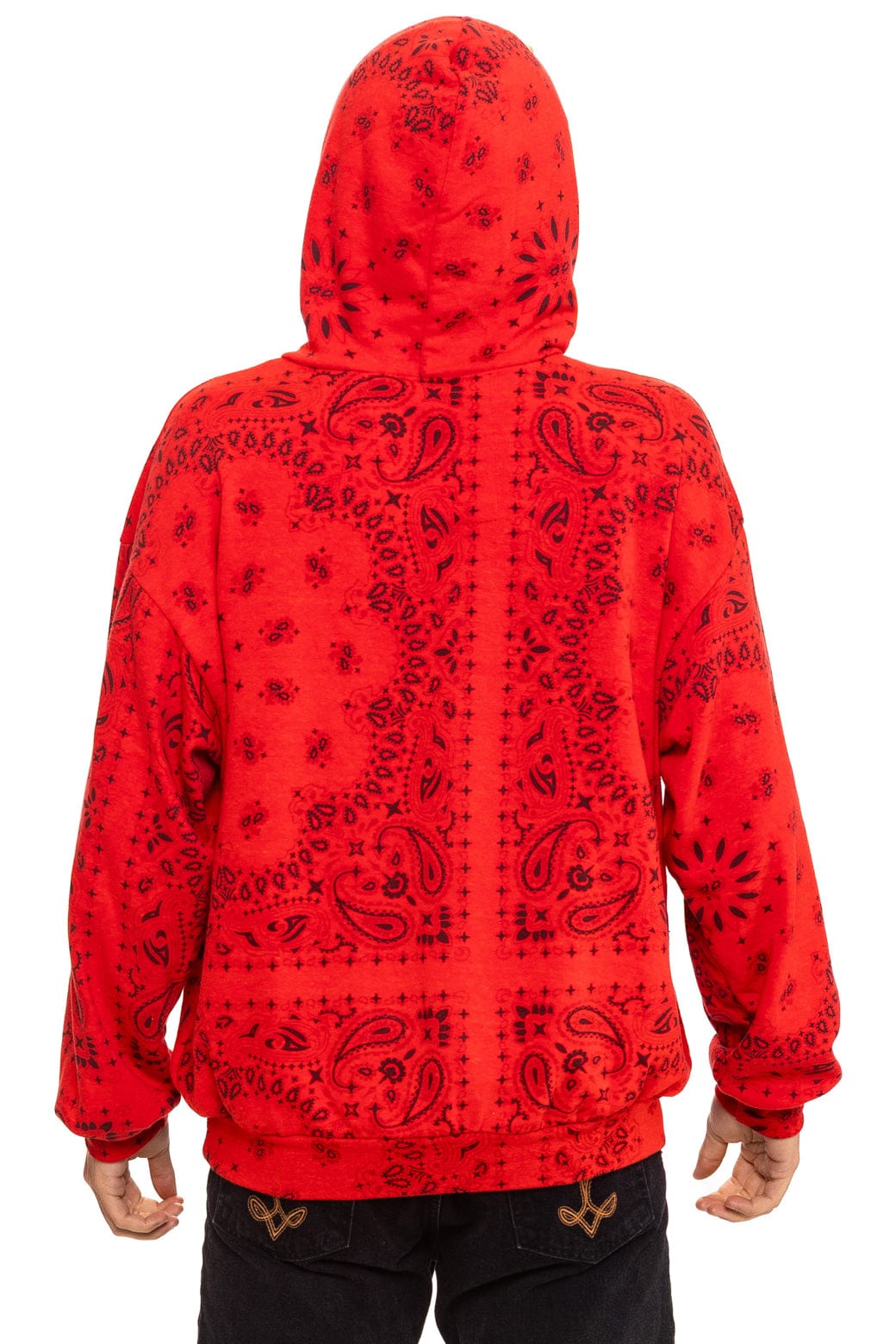 BANDANA RELAXED PULLOVER HOODIE - RED - Image 10
