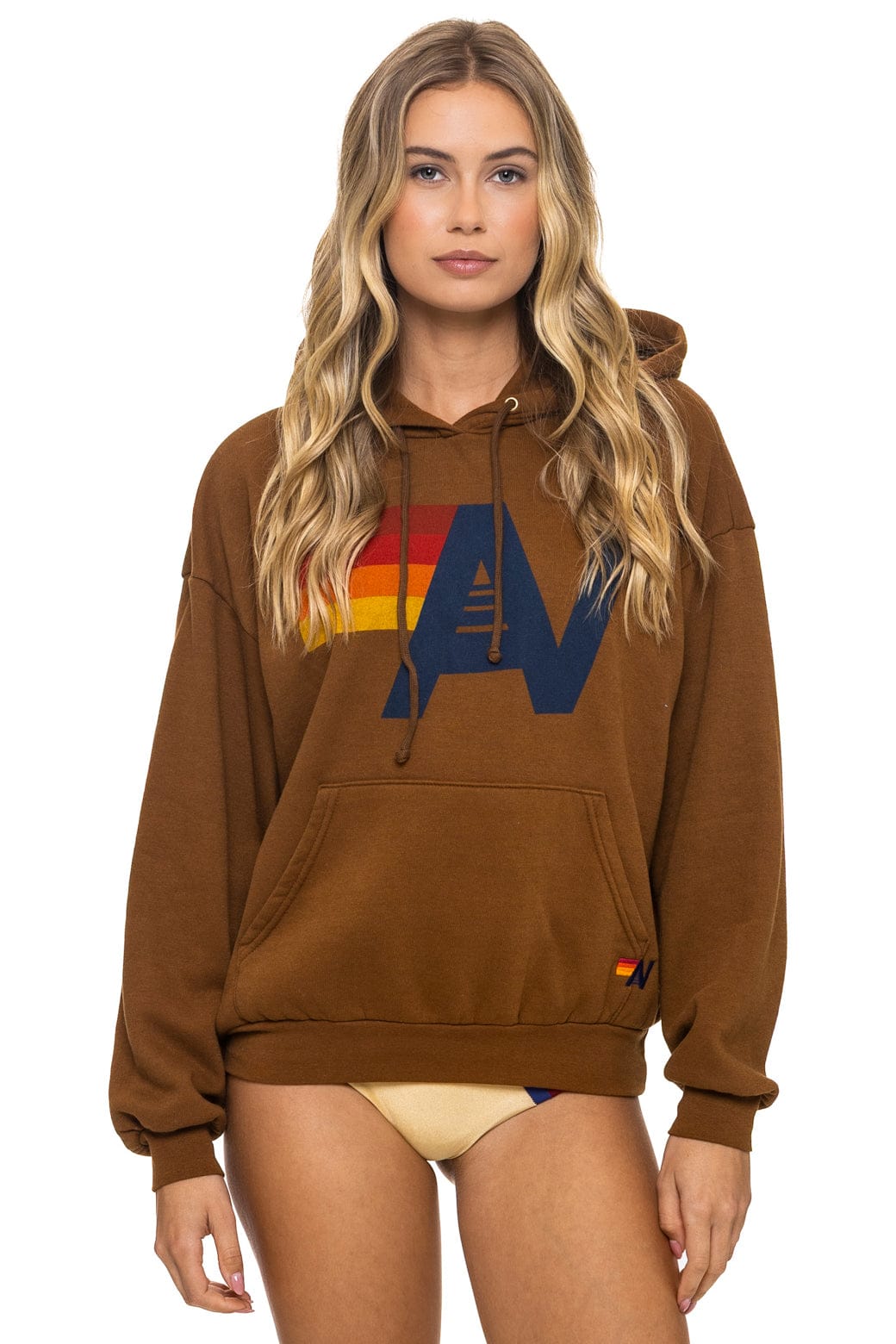 LOGO PULLOVER RELAXED HOODIE - CINNAMON - Image 5