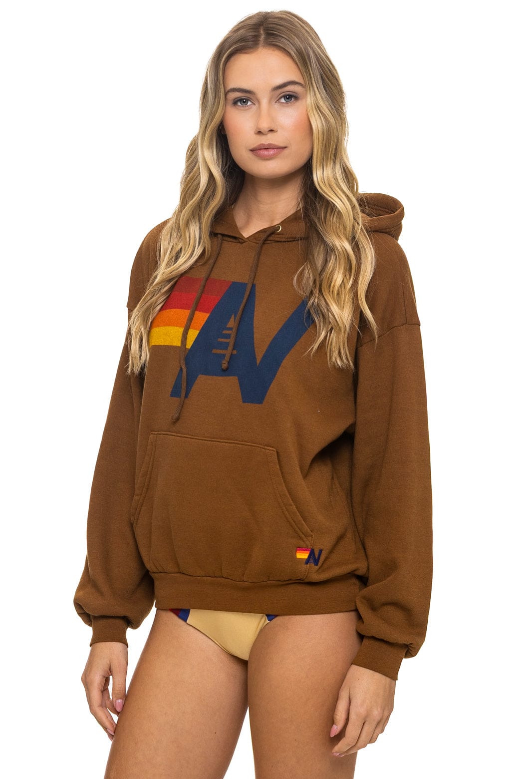 LOGO PULLOVER RELAXED HOODIE - CINNAMON - Image 3