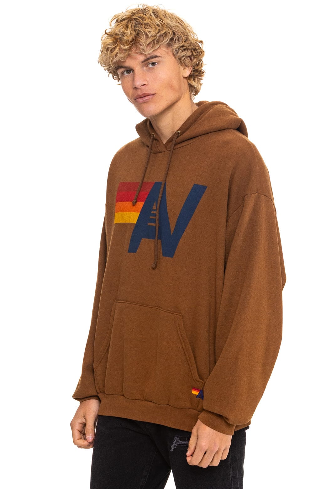 LOGO PULLOVER RELAXED HOODIE - CINNAMON - Image 4