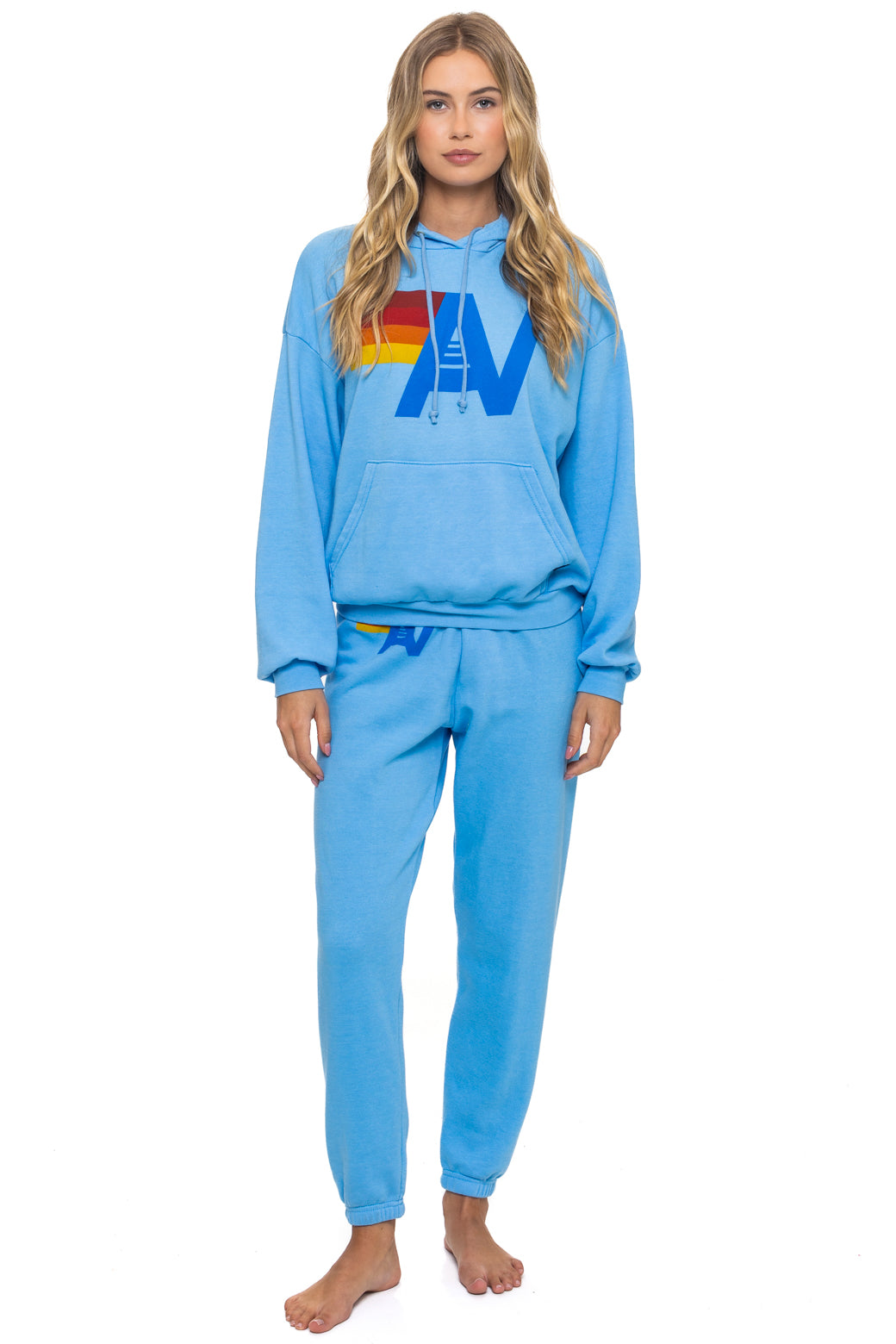 LOGO PULLOVER RELAXED HOODIE - SKY - Image 11