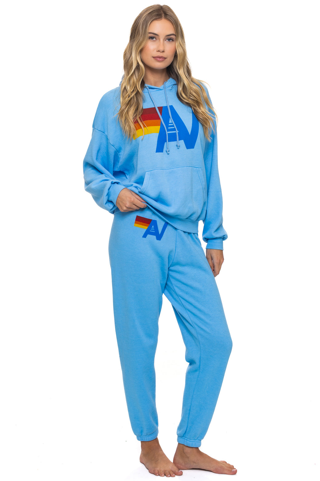 LOGO PULLOVER RELAXED HOODIE - SKY - Image 12