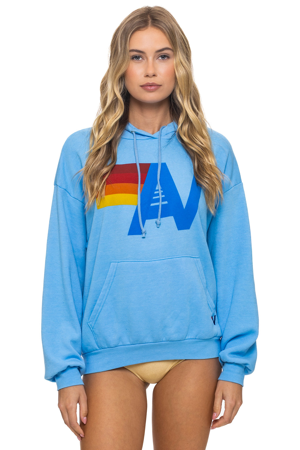 LOGO PULLOVER RELAXED HOODIE - SKY - Image 5