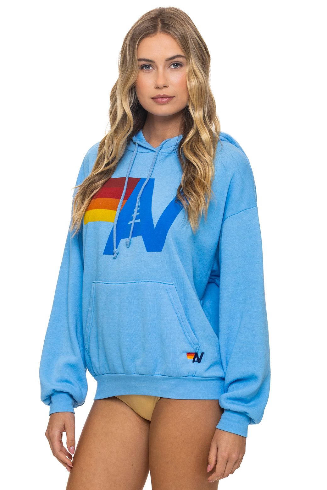LOGO PULLOVER RELAXED HOODIE - SKY - Image 3