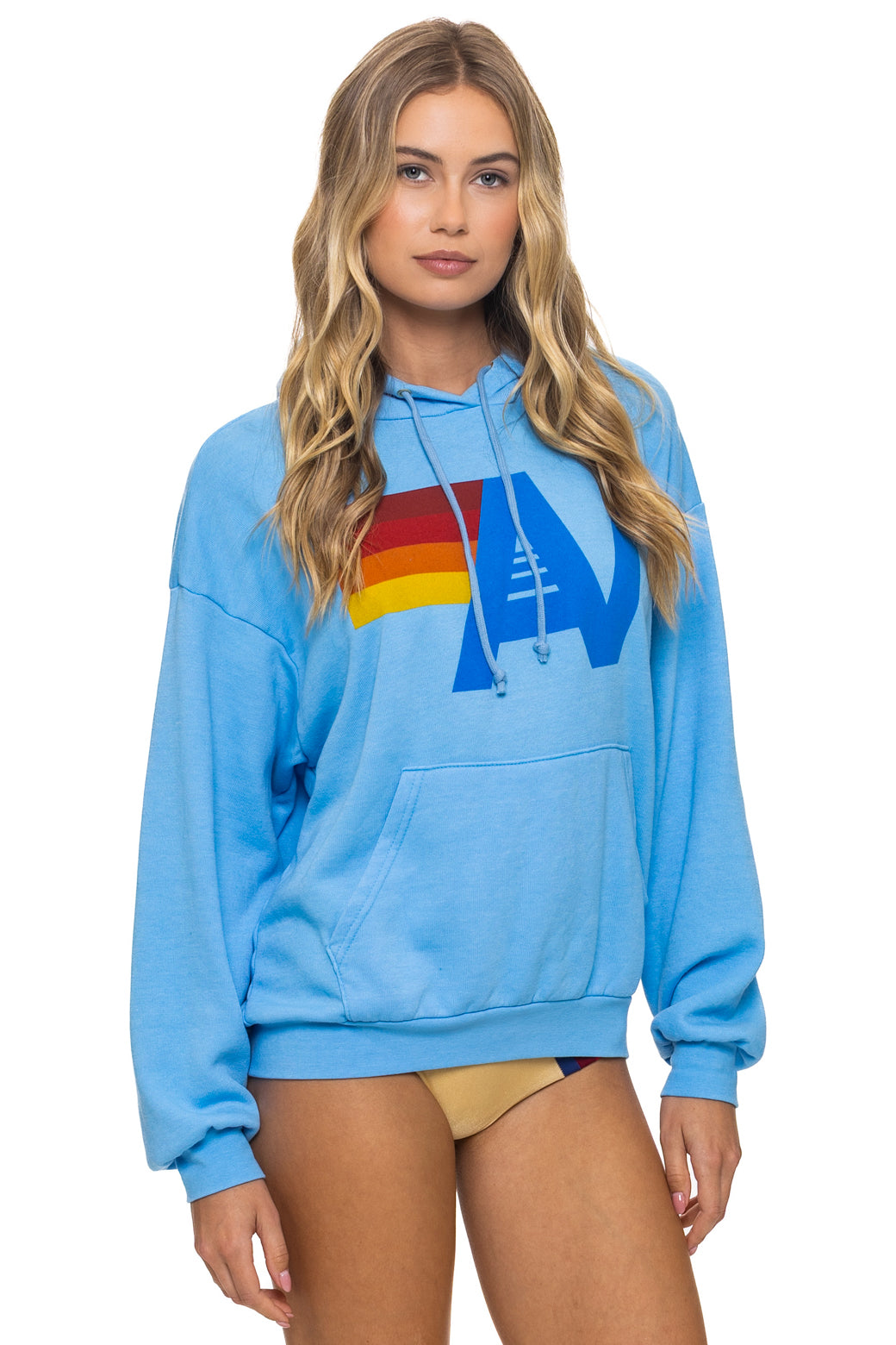 LOGO PULLOVER RELAXED HOODIE - SKY - Image 7