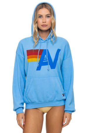 LOGO PULLOVER RELAXED HOODIE - SKY