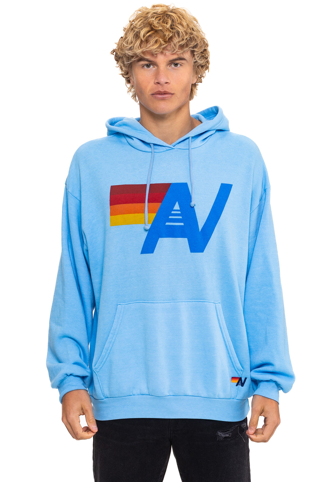 LOGO PULLOVER RELAXED HOODIE - SKY - Image 6