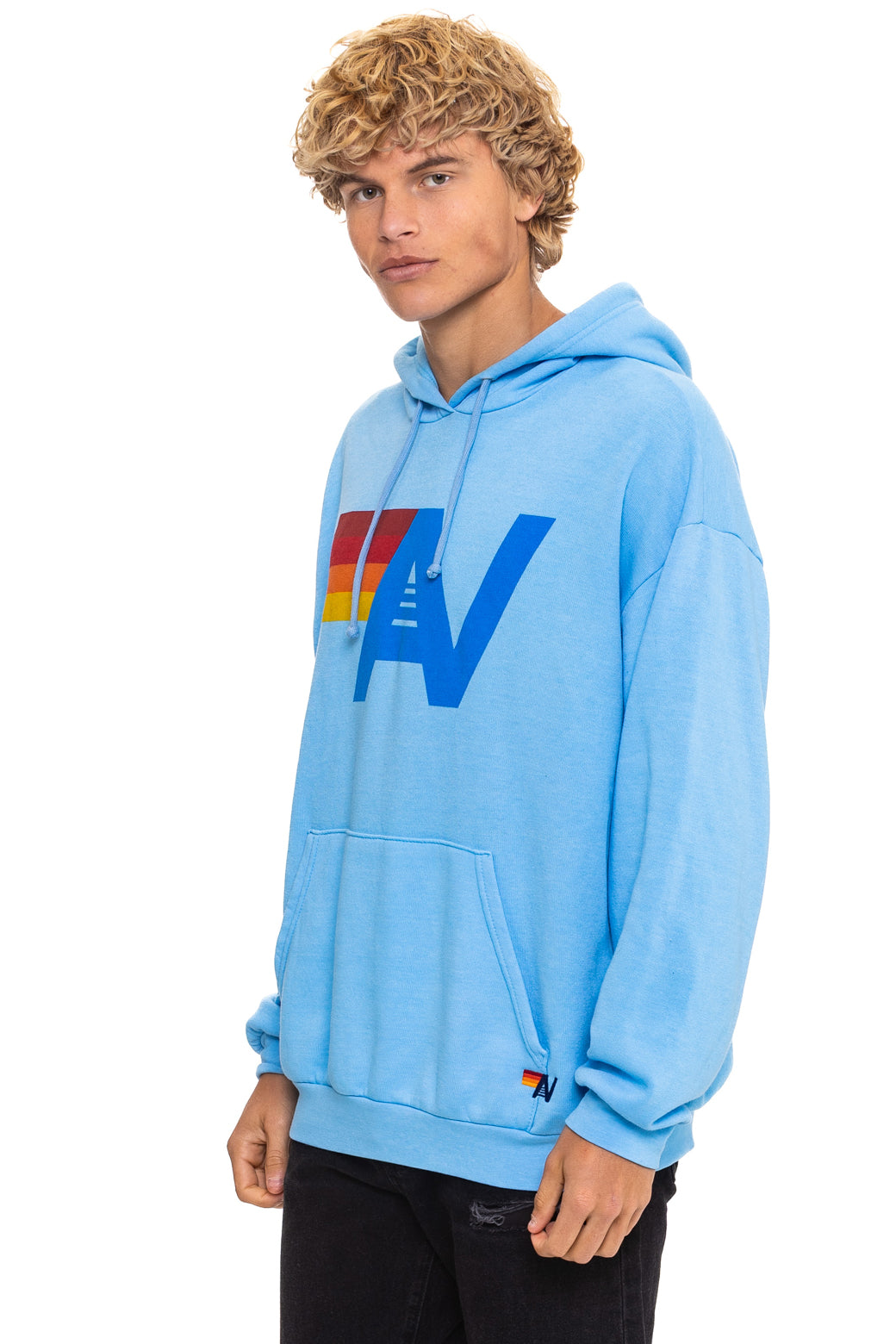 LOGO PULLOVER RELAXED HOODIE - SKY - Image 4