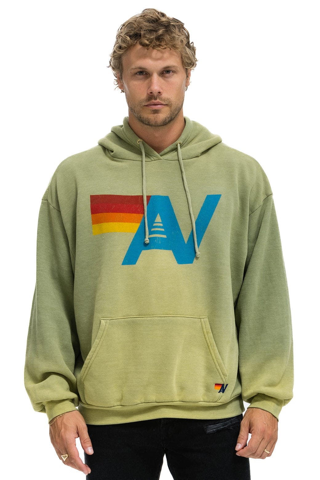 VINTAGE LOGO RELAXED PULLOVER HOODIE - FADED ARMY - Image 4