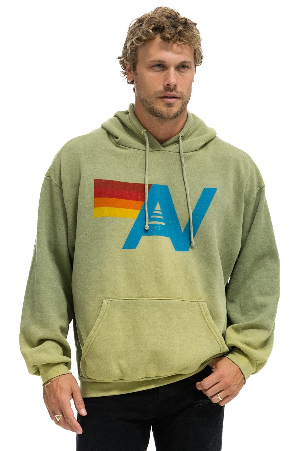 VINTAGE LOGO RELAXED PULLOVER HOODIE - FADED ARMY - Image 6