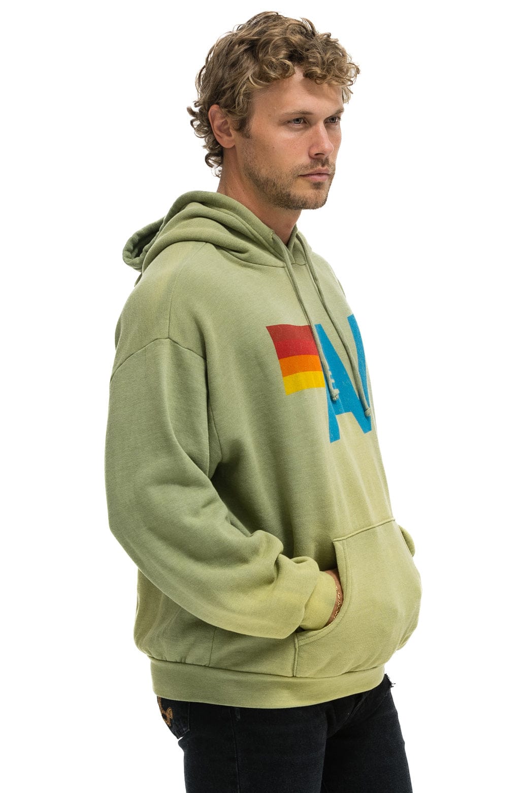 VINTAGE LOGO RELAXED PULLOVER HOODIE - FADED ARMY - Image 9