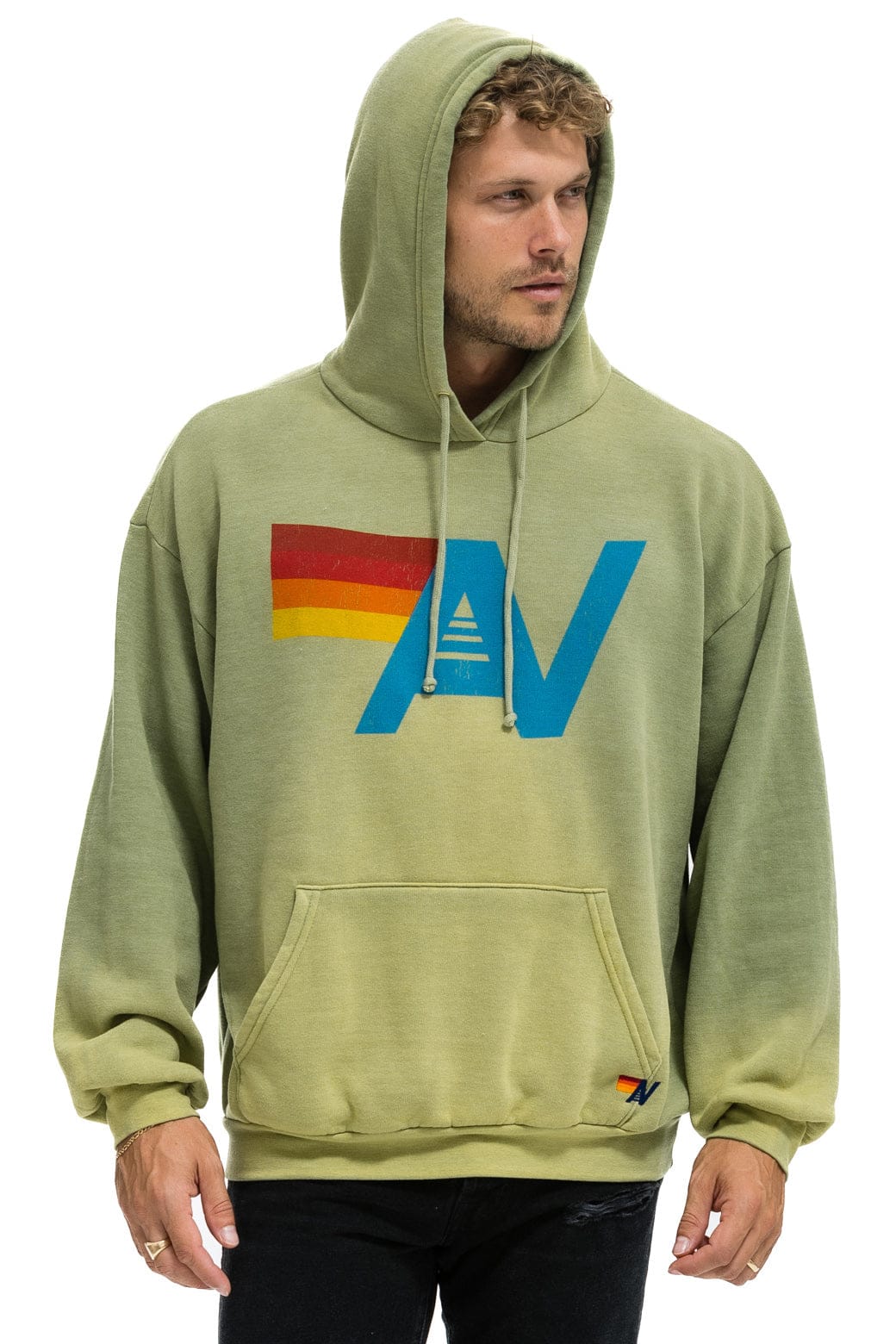 VINTAGE LOGO RELAXED PULLOVER HOODIE - FADED ARMY - Image 2