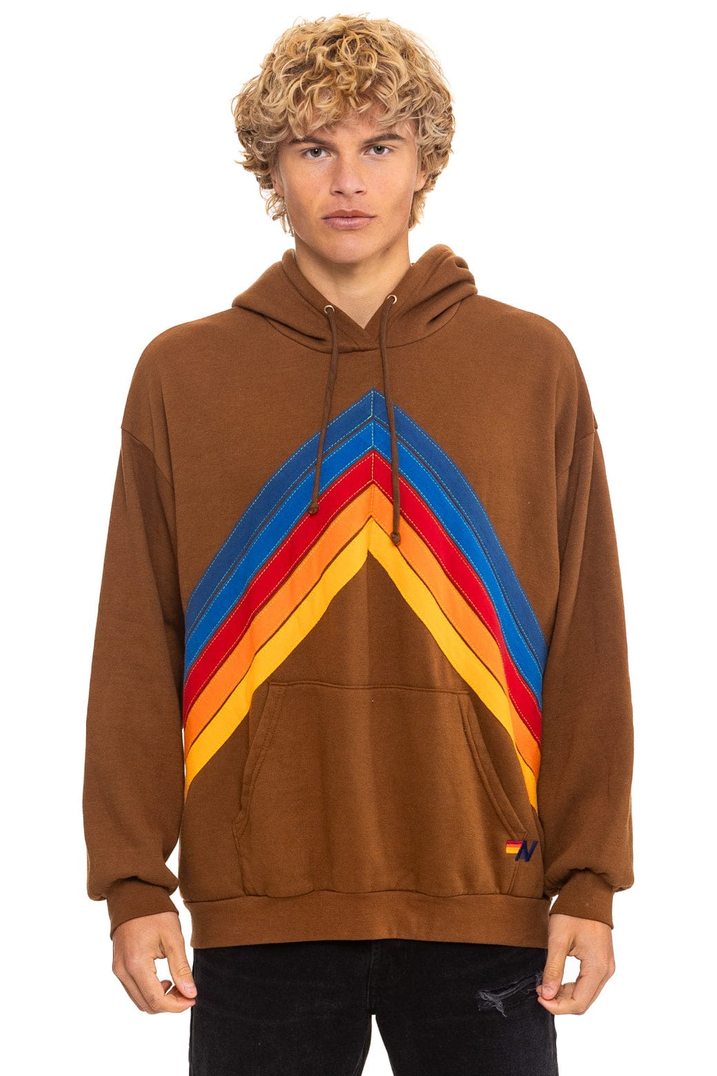 MOUNTAIN STITCH CHEVRON PULLOVER HOODIE RELAXED - CINNAMON - Image 7