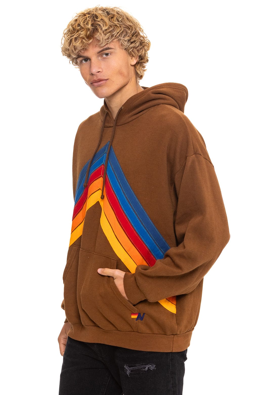 MOUNTAIN STITCH CHEVRON PULLOVER HOODIE RELAXED - CINNAMON - Image 5