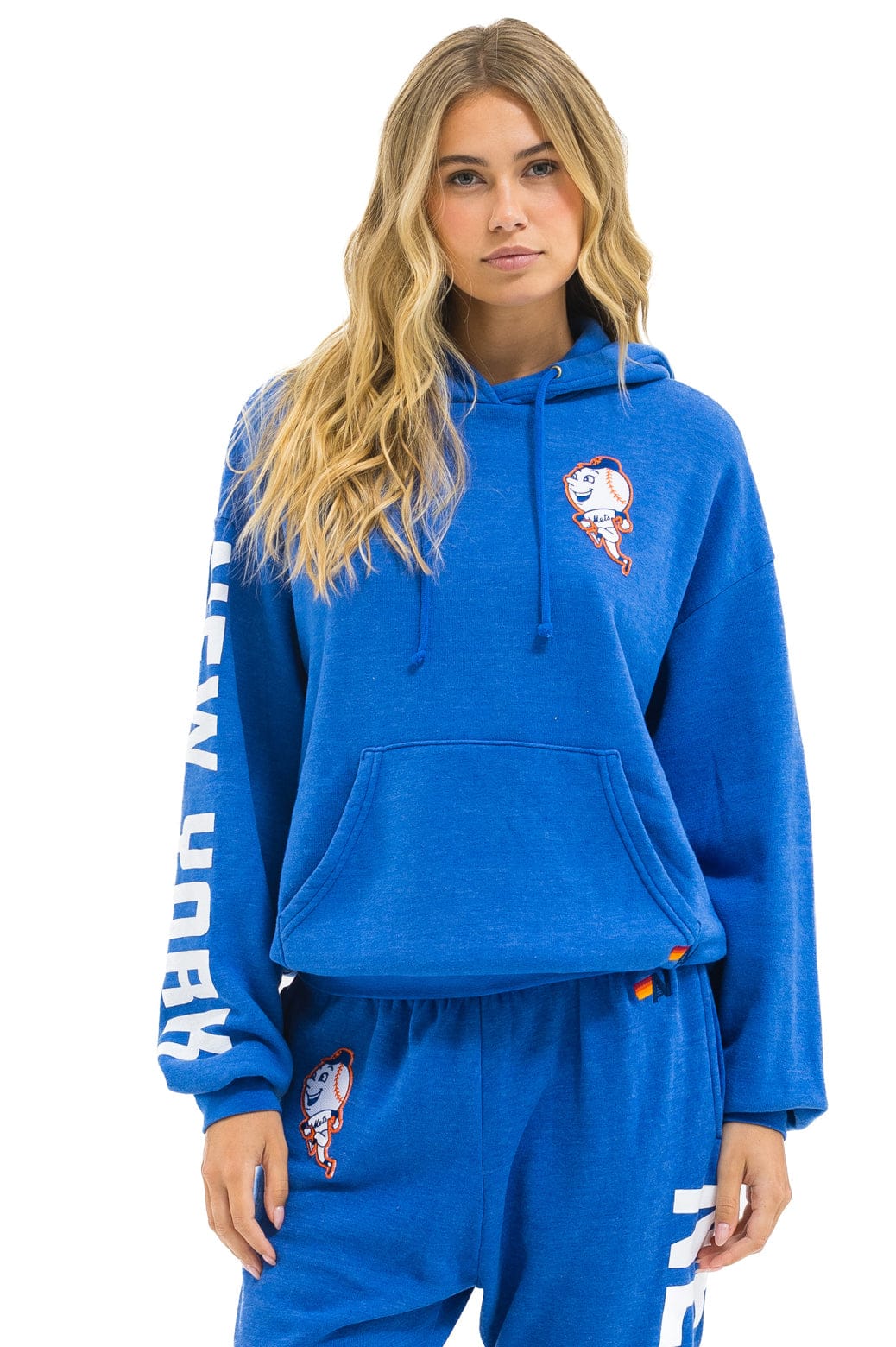 NY METS RELAXED PULLOVER HOODIE - BLUE - Image 5
