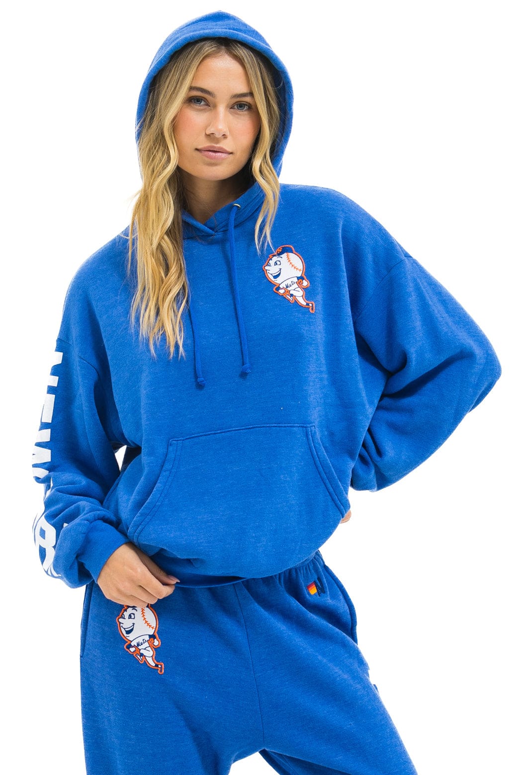 NY METS RELAXED PULLOVER HOODIE - BLUE - Image 10
