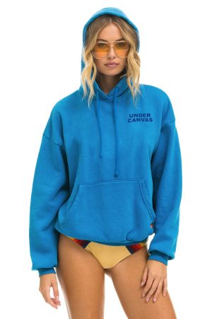 UNDER CANVAS RELAXED PULLOVER HOODIE - COBALT