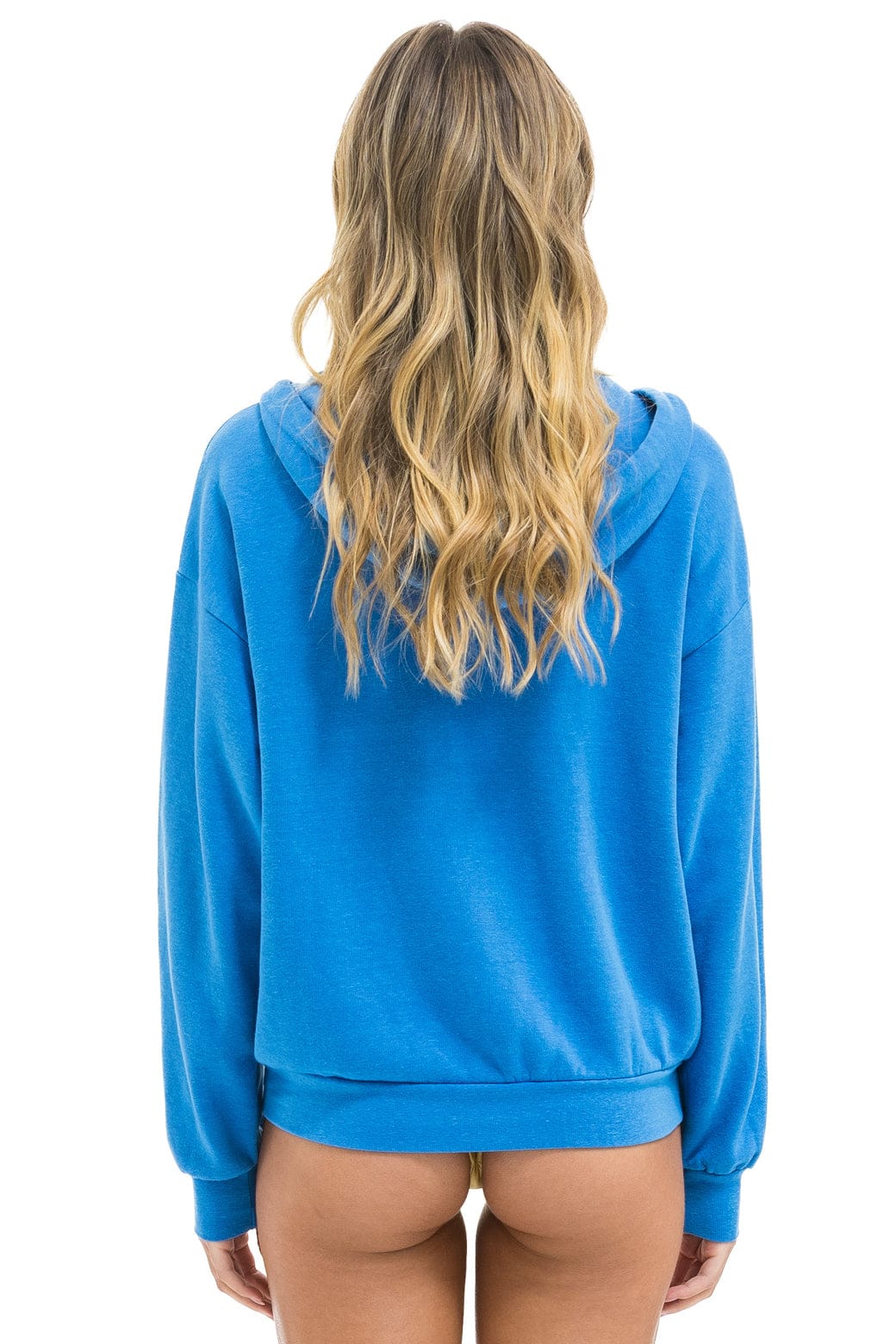 5 STRIPE RELAXED ZIP HOODIE - COBALT // NEON - Image 6