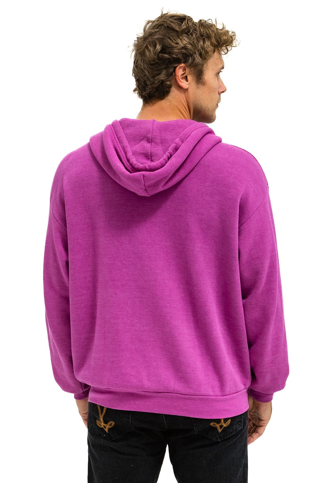 5 STRIPE RELAXED ZIP HOODIE - MAGENTA // ORANGE // YELLOW - Image 6