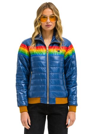 6 STRIPE JACKET -  GLOSSY DEEP BLUE