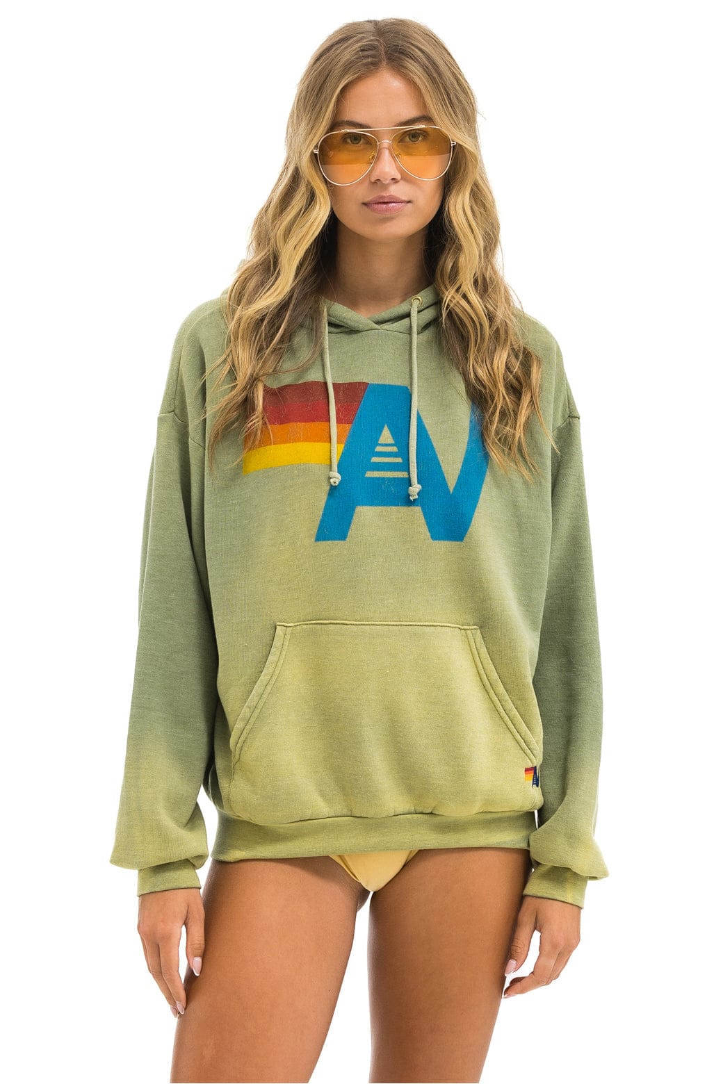 VINTAGE LOGO RELAXED PULLOVER HOODIE - FADED ARMY - Image 3