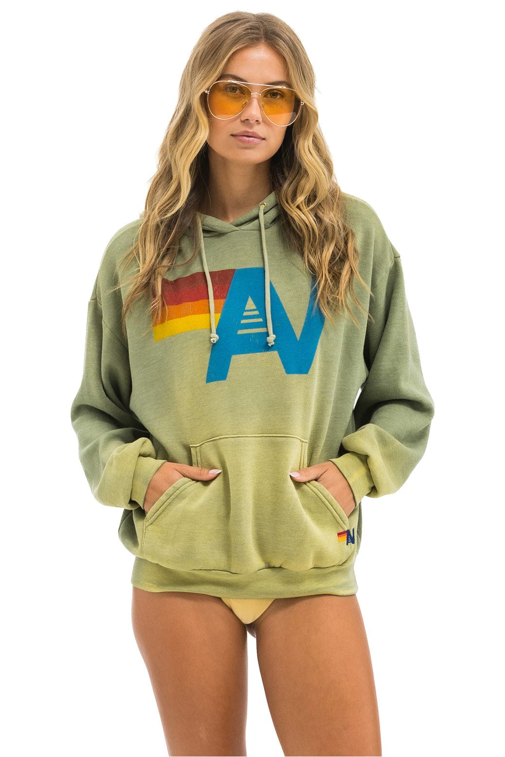 VINTAGE LOGO RELAXED PULLOVER HOODIE - FADED ARMY - Image 5