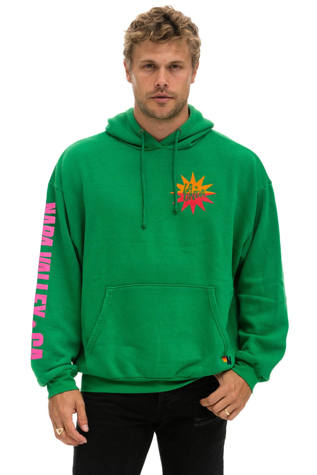 LA ONDA 2025 RELAXED PULLOVER HOODIE - KELLY GREEN - Image 2
