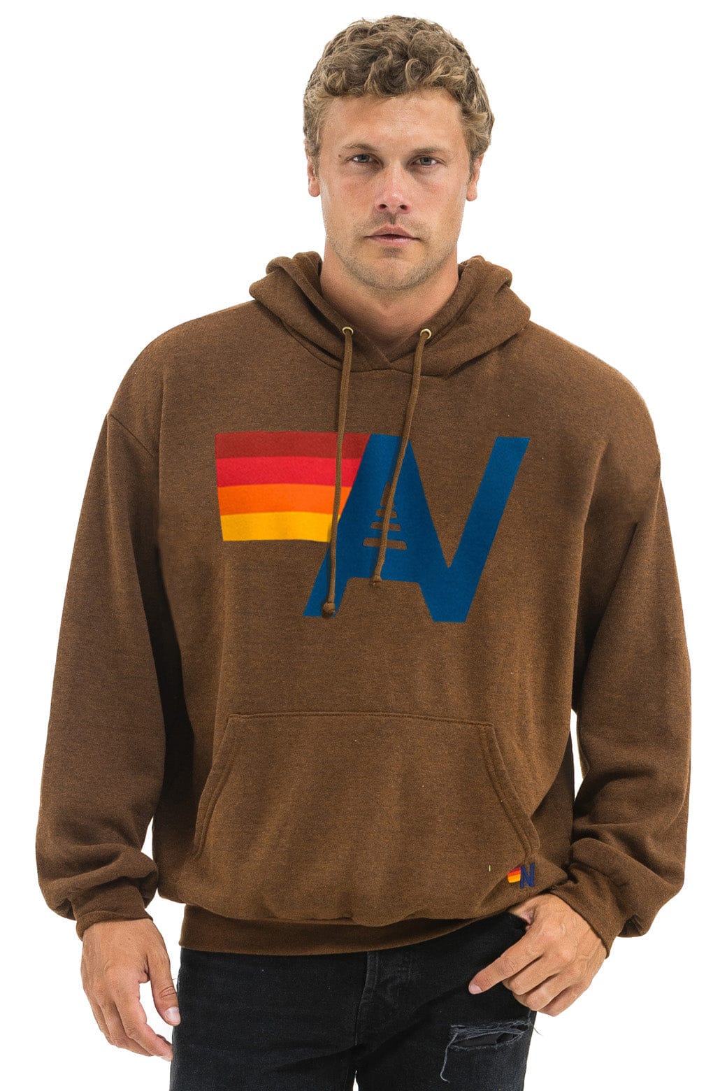 LOGO PULLOVER RELAXED HOODIE - CHOCOLATE - Image 2