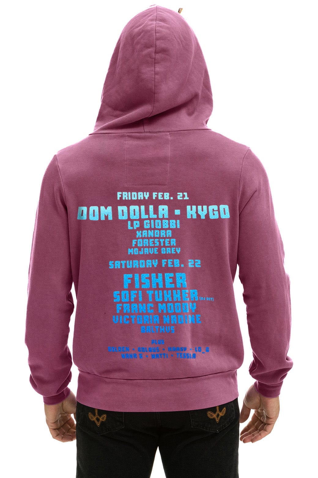 PALM TREE FESTIVAL ASPEN 2025 ZIP HOODIE - BERRY - Image 4