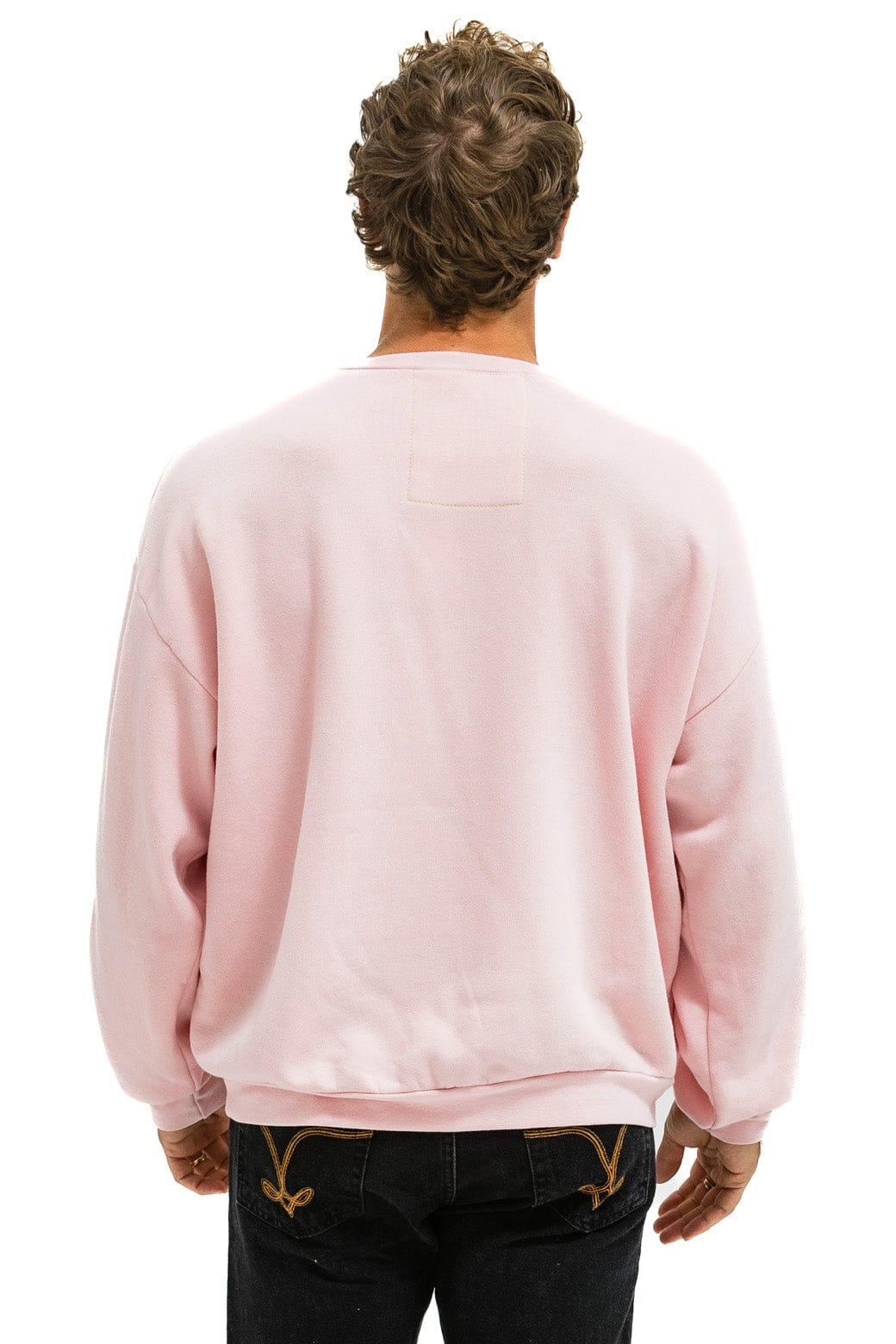 BOLT HEART RELAXED CREW SWEATSHIRT - LIGHT PINK - Image 4