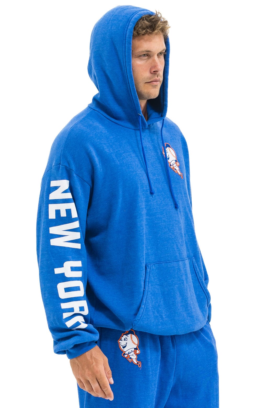 NY METS RELAXED PULLOVER HOODIE - BLUE - Image 4