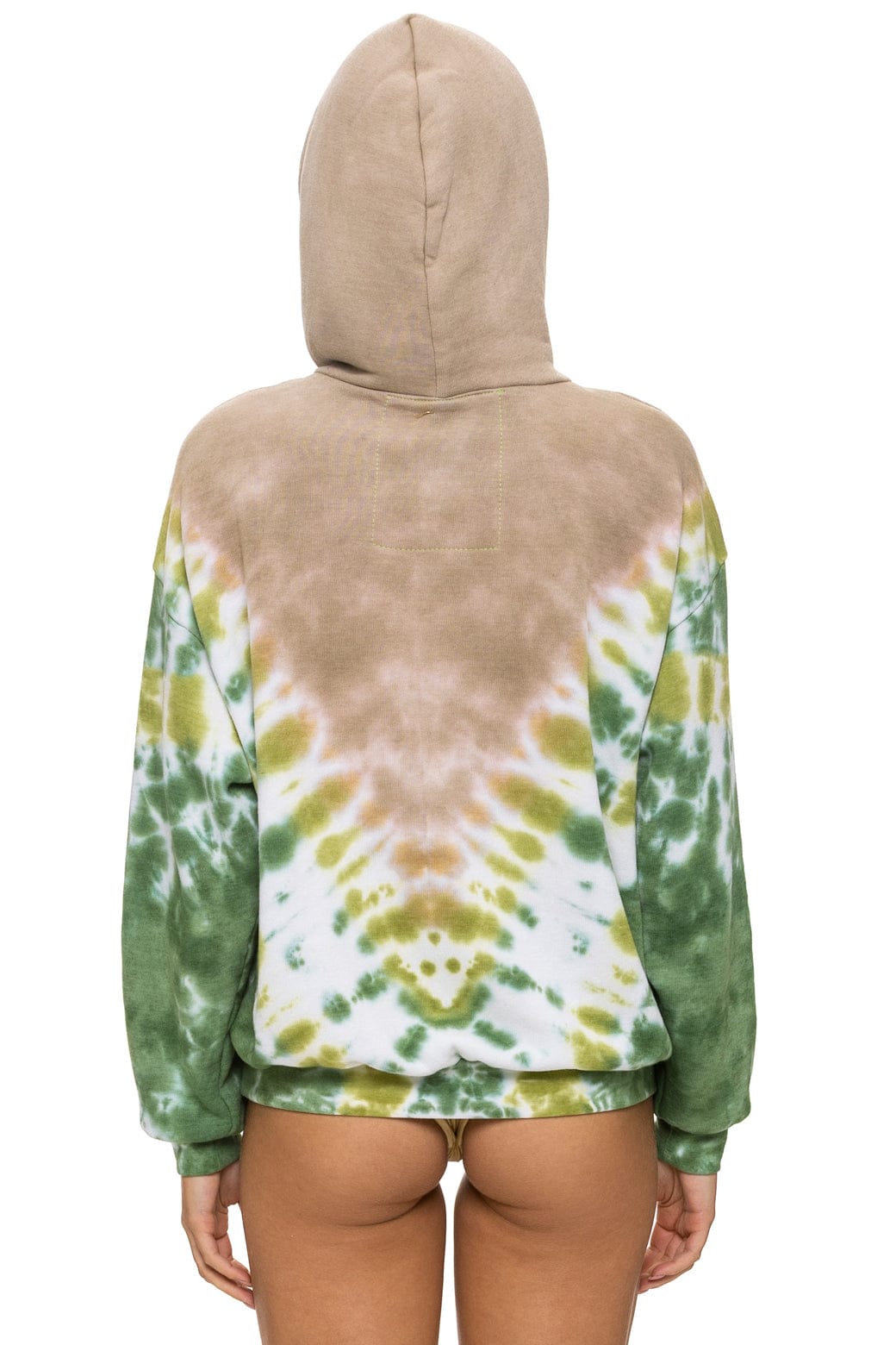 HAND DYED V RELAXED PULLOVER HOODIE - TIE DYE SAND // JUNGLE - Image 10