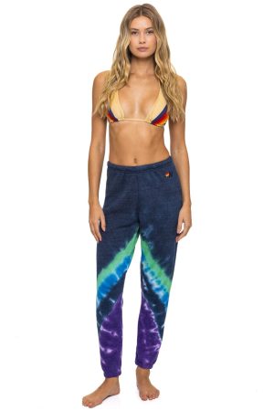 HAND DYED V SWEATPANTS - TIE DYE MIDNIGHT // PURPLE