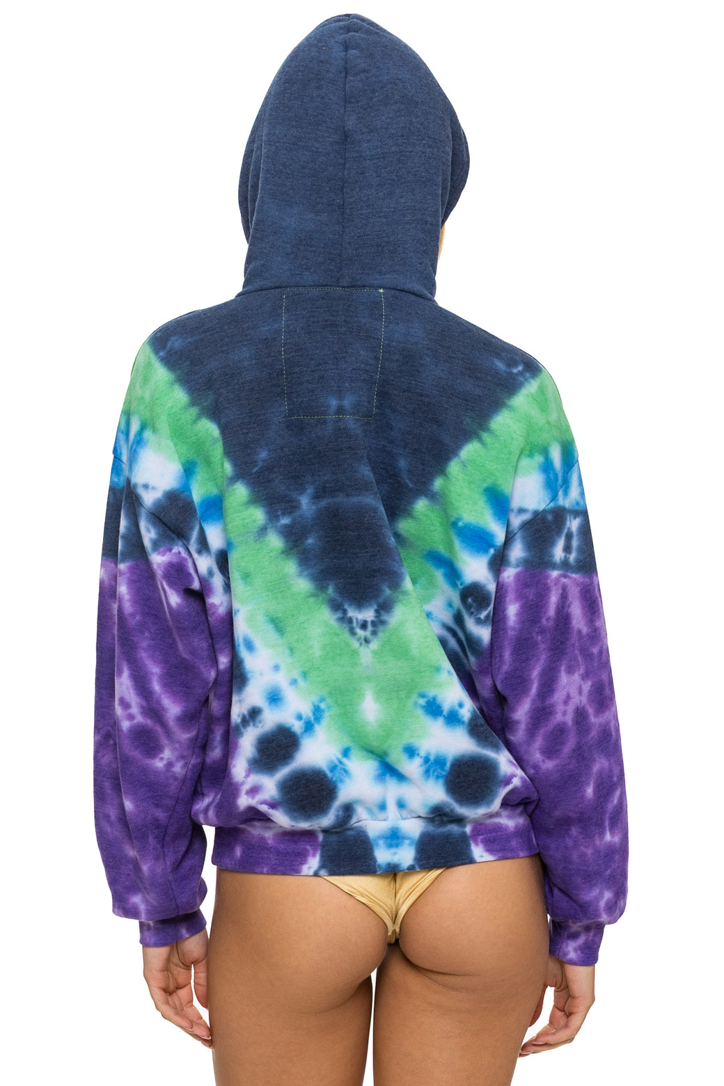 HAND DYED V RELAXED PULLOVER HOODIE - TIE DYE MIDNIGHT // PURPLE - Image 9
