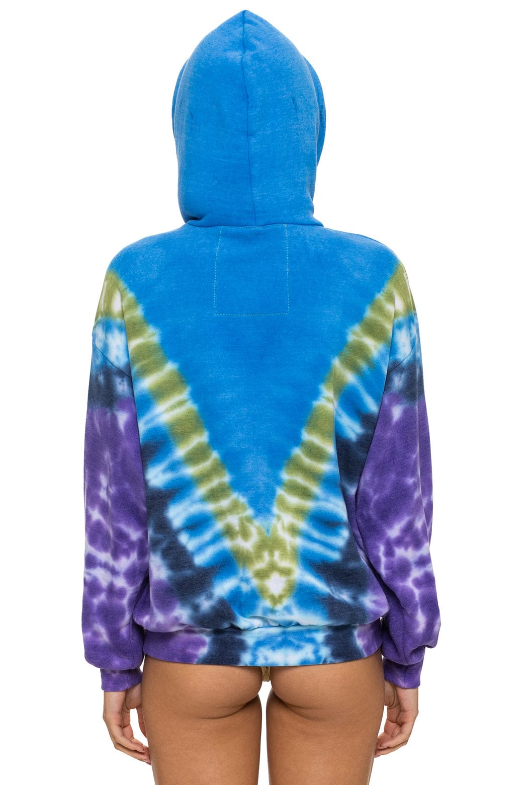 HAND DYED V RELAXED PULLOVER HOODIE - TIE DYE OCEAN // PURPLE - Image 10