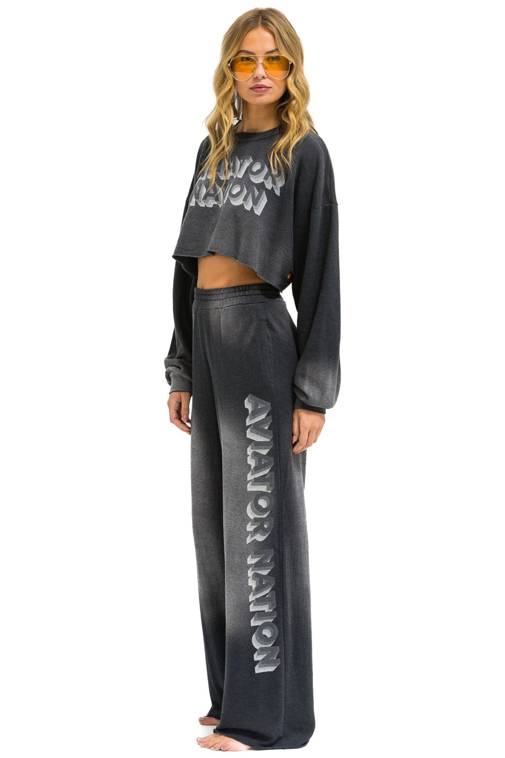 AN 3D WIDE LEG POCKET SWEATPANTS - FADED SMOKE - Image 5