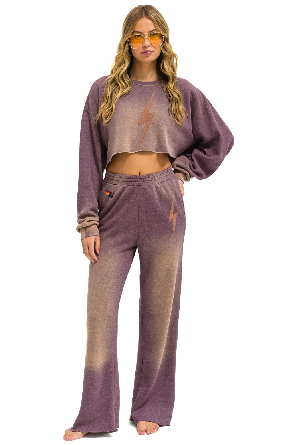BOLT STITCH WIDE LEG POCKET SWEATPANTS - FADED MOCHA - Image 6